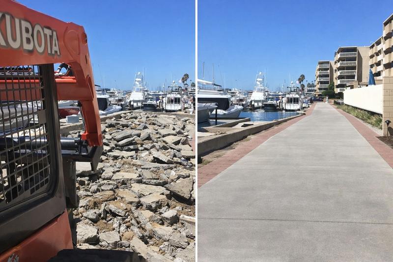 Concrete removal - construction debris hauling